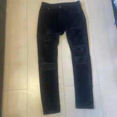 mnml ダメージ加工 ブラックデニム