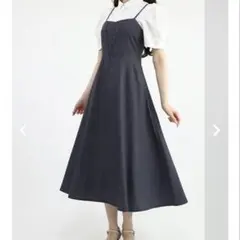 Fi.n.t フロント釦バックレースアップキャミワンピース グレーのサムネイル