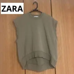 ZARA オリーブグリーン ノースリーブ S