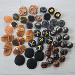 ヴィンテージ・アンティークボタン・ガラスボタン入り・レトロボタンまとめ売り・5