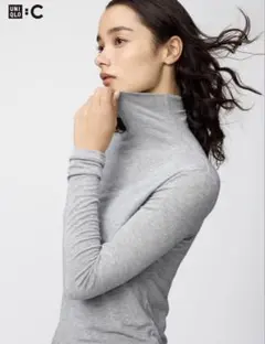 UNIQLO 極暖ヒートテックカシミヤブレンドタートルネックT GRAY S
