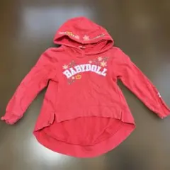 BABYDOLL 赤 フード付きトレーナー 110cm