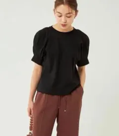 グリーンレーベル パフスリーブ Tシャツ カットソー 半袖 ブラックのサムネイル