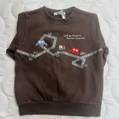 即購入可✴︎familiar 車と道路のプリント トレーナー ブラウン