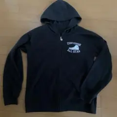 メンズ　CONVERSE ブラック LLsize ジップアップパーカー