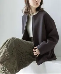 noble ノーブル　カラーレスジップコート　36