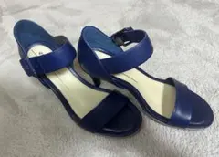 美品 ECCO サンダル 39 ネイビー 1回使用 替えヒール付 レザーのサムネイル