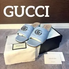 【美品❣️】GUCCI GG サンダル ライトブルー ミュール レディース23cmのサムネイル
