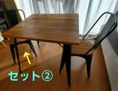 直接引き取り】木製ダイニングテーブル チェア2脚セット - メルカリ