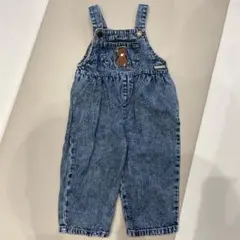 futafuta デニムオーバーオール クマ刺繍 80