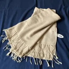 春物⭐︎ベージュ フリンジ付き ストール【未使用品】