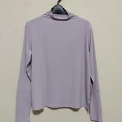 ラベンダー ボトルネック長袖カットソー