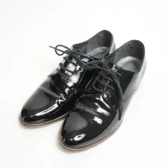 【美品】HIMIKO エナメル レースアップ プレーン ドレスシューズ 23.5
