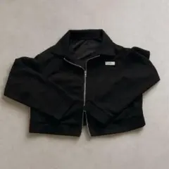 ノーブランド　ダブルジップ　ブルゾン　ブラック