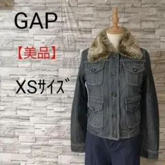 【美品】GAPギャプ　裏ボア　デニムジャケット　Gジャン　ファー　2Way XS