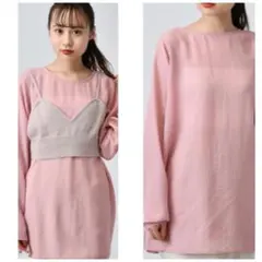 mystic★シアーニットビスチェつきブラウス★新品未使用！