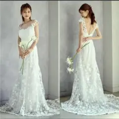 DRESS PRODUCTION W284 刺繍レースソフトマーメイドドレス