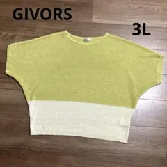 GIVORS 半袖ドルマン　サマーニット　ラメ入り　3L