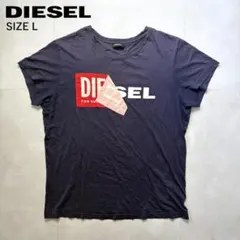 DIESEL T-DIEGO-QA プリントロゴ 剥がれ Tシャツ ネイビー Lのサムネイル