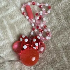 ミニーちゃん　光るペンダント　赤
