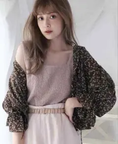 NICE CLAUP ヴィンテージフード羽織 花柄 タグ付き新品のサムネイル