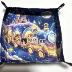 ハンドメイド　ファブリックトレイ　　ねこ柄