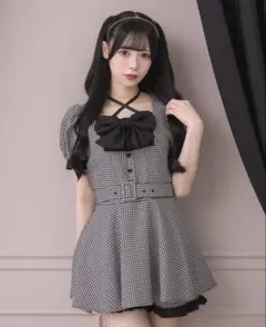 pium チョーカーフリルハートボタンセットアップ ギンガム 半袖 - メルカリ