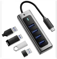 usbハブ 3.0 4ポート 5Gbps 高速転送 軽量 TYPE-C