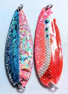 鮭ルアー2個組リメイクDAIWAアキアジクルセーダー40ｇ+アキアジMax45ｇのサムネイル