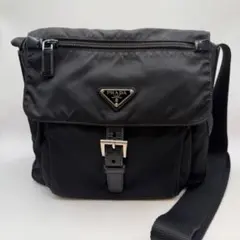 PRADA プラダ テスート 三角ロゴプレート ナイロン ショルダーバッグ 黒