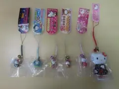 ヒ*マ様 ハローキティ ご当地 ストラップ 根付け 山陰、岡山、奈良、京都 6点