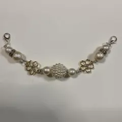 羽織紐②白パールさくら