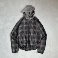 00s NIKE 短丈ナイロンジャケット y2k テック オンブレチェック 古着