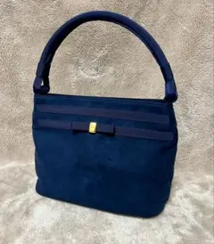 【美品】銀座和光 WAKO フォーマルバック ハンドバッグ 濃紺 レザー 美品】WAKO 銀座和光 フォーマルハンドバッグ ツイストゴールド金具