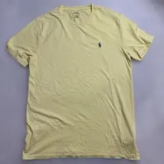 ポロラルフローレン　ポニーロゴ刺繍Tシャツ　ライトイエロー　Mサイズ　美品