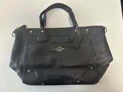 COACH ブラックレザー ハンドバッグ