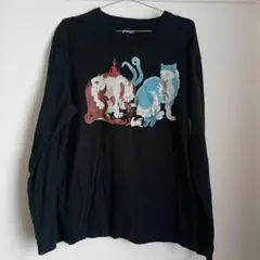 石黒亜矢子×graniph 猫又 長袖Tシャツ ブラック Lサイズ