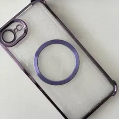 【iPhone16e用】MagSafe対応 クリアケース パープル