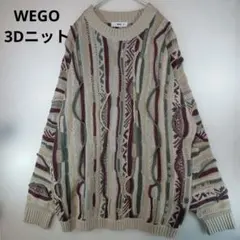 WEGO　3Dニット　クルーネック　M 多色ストライプのサムネイル