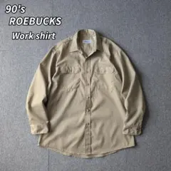90s ROEBUCKS ワークシャツ 無地 ビンテージ Sears 古着 XLのサムネイル