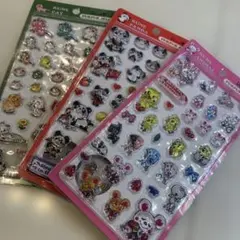 【正規品】昭和レトロ　内藤ルネ　ぷくぷくジュエリーシール　3枚セット