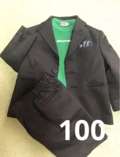 フォーマルスーツ 100cm 黒 ポケットチーフ付き