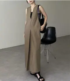 カプリシュレマージュ メランジIラインニットワンピース モカ