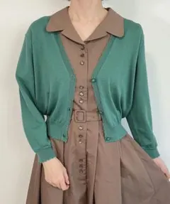 Fi.n.t フィント シアーフラワー釦UVカットニットカーディガン タグ付き