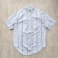 【DOCKERS】90~00s マルチストライプデニムシャツ ライトブルー Mのサムネイル
