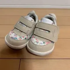 イフミー　ベビーシューズ　13cm 花柄　ベージュ