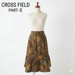 新品タグ付 CROSS FIELD バティック柄フレアスカート 11号