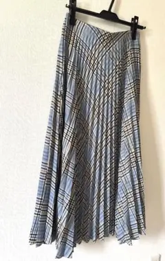 ZARAチェック柄プリーツロングスカート M