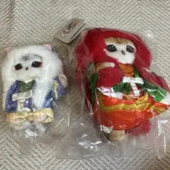 mofusand 歌舞伎にゃんぬいぐるみ マスコット 仔獅子 親獅子2点セット