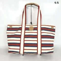TORY BURCH トリーバーチ トートバッグ ボーダー キャンバス 大容量